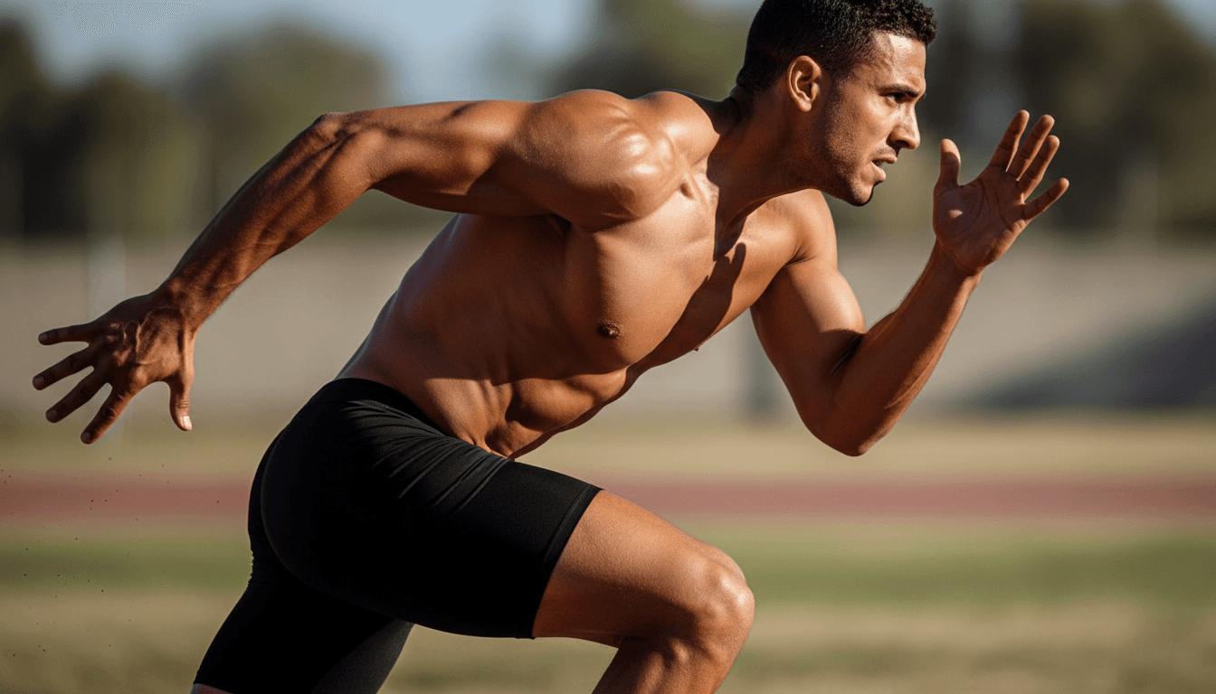 High-performing athlete in peak physical condition